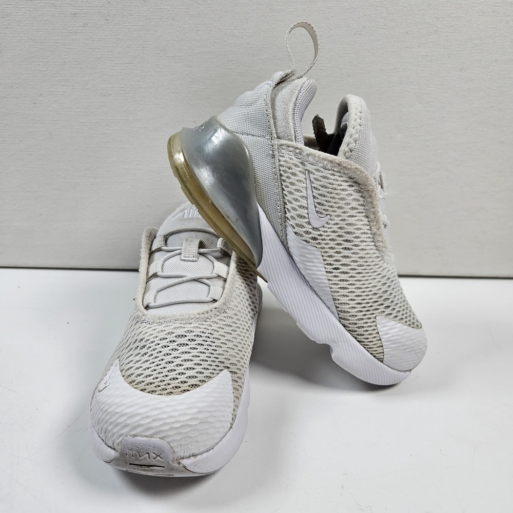 Nike Air Max 270 RT Kids 10C White  Platinum DD1646-103 Running Sneakers Shoes